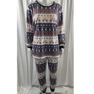 Knix Pajamas Set Christmas 2 piece Loungewear Red/White Holiday Thermal Set